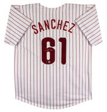 Christopher Sanchez Signed White Pinstripe Pro Style Jersey BAS Witnessed