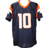 Bo Nix Autographed/Signed Pro Style sz XL Blue Jersey Beckett Witness 51396