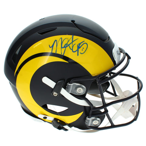 Myles Garrett Autographed Rams Black Rivalries Speedflex Helmet Beckett