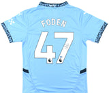 Phil Foden Signed Manchester City Home Blue Soccer Jersey #47 - Beckett Hologram
