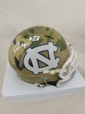 OMARION HAMPTON SIGNED NORTH CAROLINA TAR HEELS CAMO SPEED MINI HELMET BECKETT