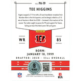 Tee Higgins Autographed Panini PA-19 Who Dey Trading Card Beckett 48910