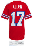 Josh Allen (BILLS) Signed Red Custom Football Jersey -(BECKETT COA)