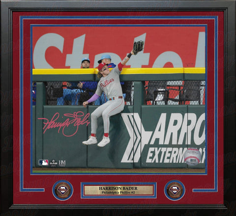 Harrison Bader "The Catch" Philadelphia Phillies Autographed 11x14 Framed Photo