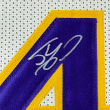 Framed Signed SHAQUILLE SHAQ O'NEAL 35x39 LA White Jersey JSA COA