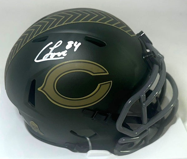 Bears COLSTON LOVELAND Signed Riddell 2025 SALUTE Speed Mini Helmet AUTO - BAS