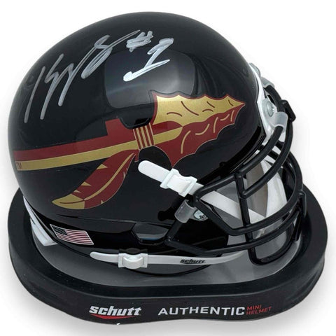 Kelvin Benjamin Autographed Signed Seminoles Mini Helmet - Black - JSA