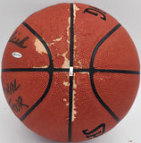 John Havlicek Autographed NBA Leather Basketball Celtics (Damaged) UDA AAK24590