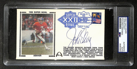 John Elway HOF Signed/Autographed FDC Envelope Broncos 1988 SB XXII PSA 213985