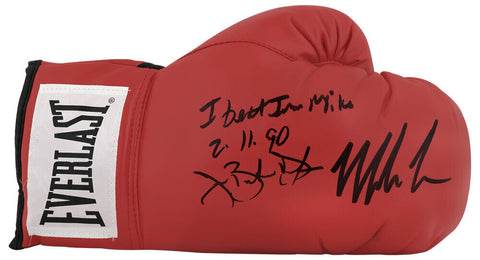Mike Tyson & Buster Douglas Signed Everlast Red Boxing Glove w/Beat Mike -SS COA