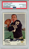 Tom Flores Autographed 1961 Fleer #188 Trading Card HOF PSA Slab 43629