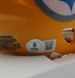 Rocky Bleier HOF Signed/Inscr Yellow Mini Helmet Steelers Beckett Witness 191555