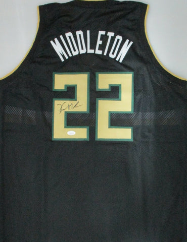 Bucks KHRIS MIDDLETON Signed Milw Custom Replica Black Jersey AUTO - JSA