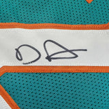 Framed Autographed/Signed De'Von DeVon Achane 33x42 Miami Teal Jersey BAS COA