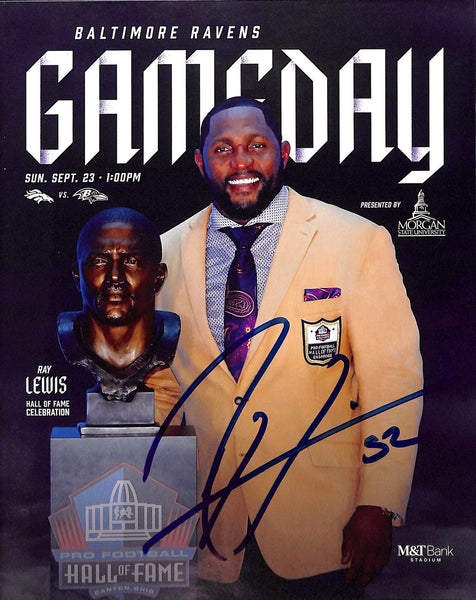 Ray Lewis Signed Baltimore Ravens Gameday Magazine Beckett 42752