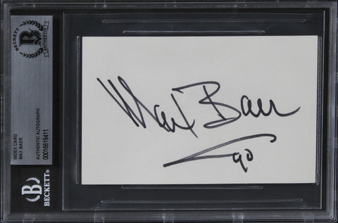 Max Bear "90" Authentic Signed 3x5 Index Card Autographed BAS Slabbed
