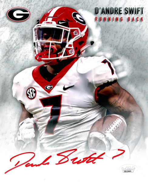 Lions D'ANDRE SWIFT Signed 8X10 Georgia Bulldogs Photo #2 AUTO - 2nd Rnd Pk JSA