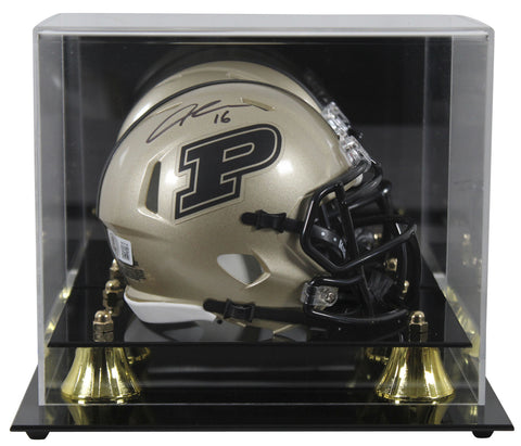 Purdue Aidan O'Connell Authentic Signed Gold Speed Mini Helmet w/ Case BAS Wit