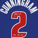 Cade Cunningham Pistons Signed Icon Swingman Jersey "2021 1 Draft Pick" Ins