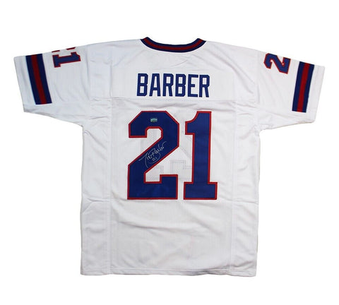 Tiki Barber Signed New York Custom White Jersey