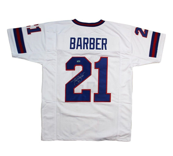 Tiki Barber Signed New York Custom White Jersey