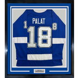 Framed Autographed/Signed Ondrej Palat 35x39 Tampa Bay Blue Jersey JSA COA