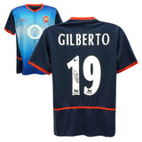 Gilberto Silva Signed Arsenal FC Away Soccer Jersey #19 with Beckett COA