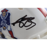 AJ Brown Signed New England Patriots 82-89 TB Mini Helmet Beckett WIT 57965