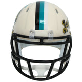 Travis Hunter Autographed Jacksonville Jaguars RETRO Speed Mini Helmet Beckett