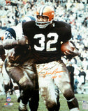 JIM BROWN AUTOGRAPHED FRAMED 16X20 PHOTO BROWNS "HOF 71" BECKETT BAS 191216