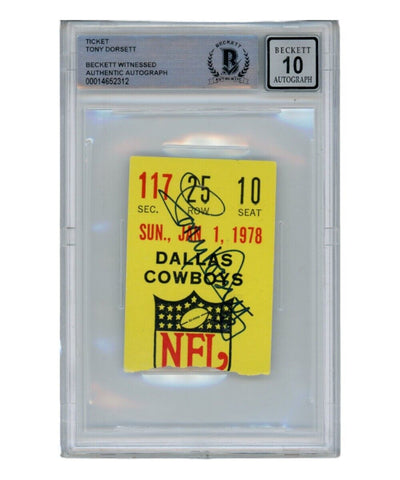 Tony Dorsett Signed 1/1/1978 NFC Championship Ticket Stub Beckett 39446