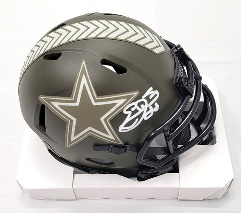 Emmitt Smith Signed Cowboys STS Salute To Service Mini Helmet Beckett Witnessed