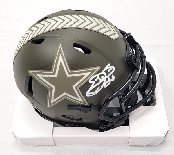 Emmitt Smith Signed Cowboys STS Salute To Service Mini Helmet Beckett Witnessed