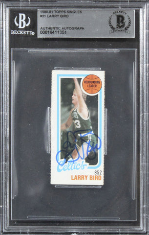 Celtics Larry Bird Authentic Signed 1980 Topps Singles #31 Card BAS Slabbed 2