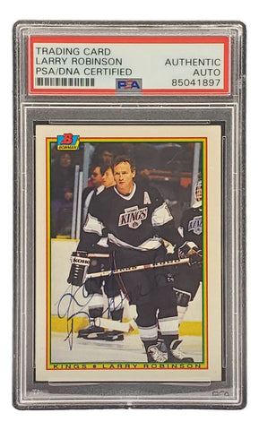 Larry Robinson Signed 1990 Bowman #150 Los Angeles Kings Hockey Card PSA/DNA