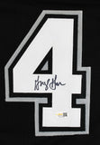 George Gervin Authentic Signed Black Pro Style Jersey Autographed JSA Witness
