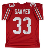 Ohio State Jack Sawyer Authentic Signed Red Pro Style Jersey Autographed BAS