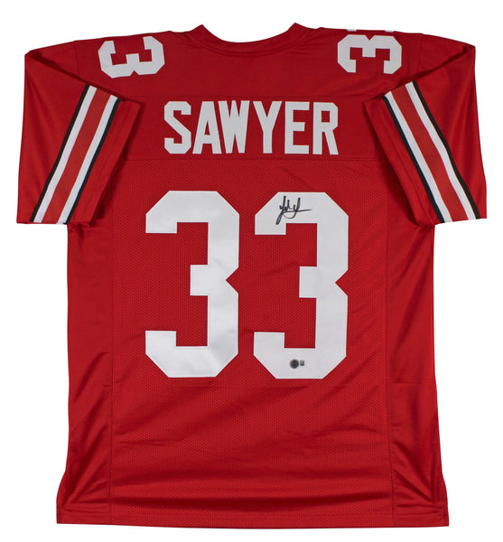 Ohio State Jack Sawyer Authentic Signed Red Pro Style Jersey Autographed BAS