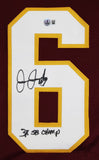 Joe Jacoby "3x SB Champ" Authentic Signed Maroon Pro Style Jersey BAS Witnessed