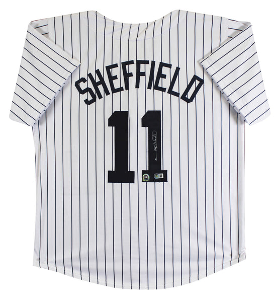 Gary Sheffield Authentic Signed White Pinstripe Pro Style Jersey Autographed BAS