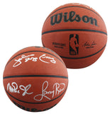 Magic Johnson, Larry Bird & Julius "Dr. J." Erving Signed Basketball W/ Case BAS