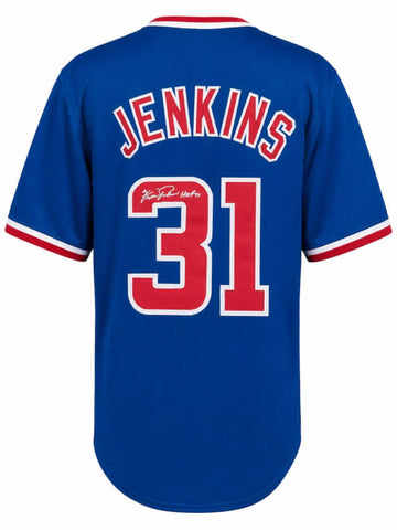 Fergie Jenkins (CUBS) Signed Blue Custom Baseball Jersey w/HOF'91 (SCHWARTZ COA)