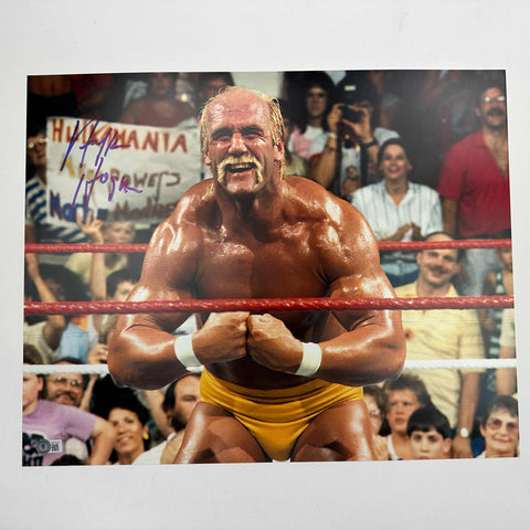 Autographed/Signed Hulk Hogan 16x20 WWE WWF Hulkamania Photo Beckett BAS COA #12