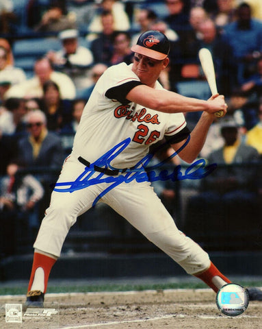 Boog Powell Signed Baltimore Orioles Batting Action 8x10 Photo - (SCHWARTZ COA)