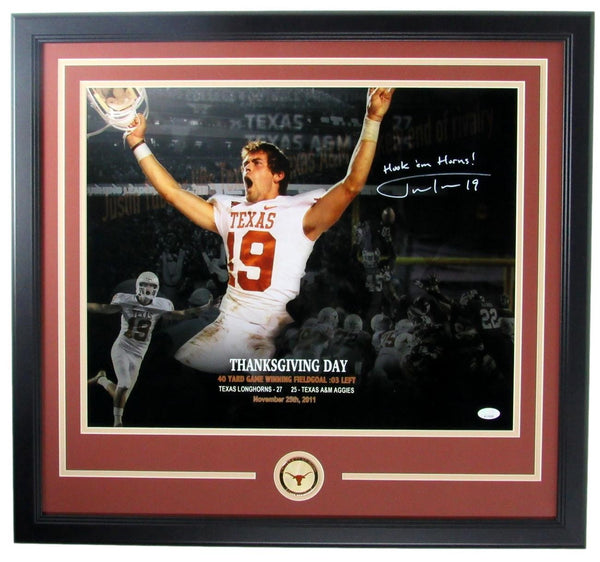 Justin Tucker Texas Longhorns Signed/Inscribed 16x20 Photo Framed JSA 157107
