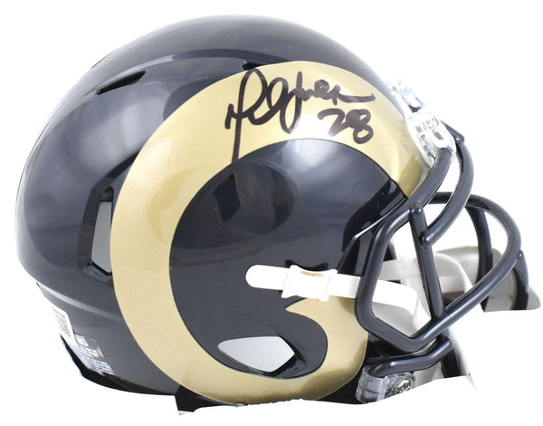 Marshall Faulk Autographed Rams 00-16 Speed Mini Helmet - Beckett W Holo *Black