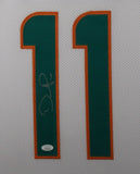 DEVANTE PARKER (Dolphins white SKYLINE) Signed Autographed Framed Jersey JSA