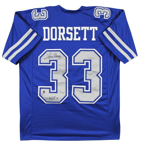 Tony Dorsett "HOF 94" Authentic Signed Blue Throwback Pro Style Jersey BAS Wit
