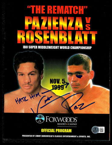 Vinny Pazienza Autographed Signed Program Beckett BAS QR #BM37796
