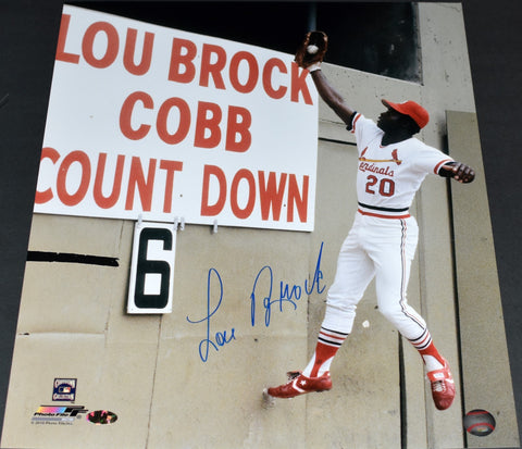 LOU BROCK AUTOGRAPHED SIGNED ST LOUIS CARDINALS 16x20 PHOTO COA
